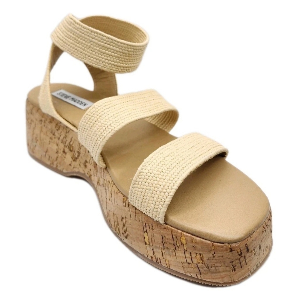 Steve Madden Raffia Platform Sandals – Size 10